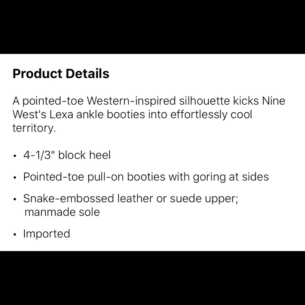 Nine West Lexa Leather Pointed Toe Ankle Boots - Picture 5 of 5